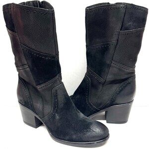 MIZ MOOZ LEATHER HEELED BOOTS SIDE ZIP 37EU / 7US BLACK Z-161